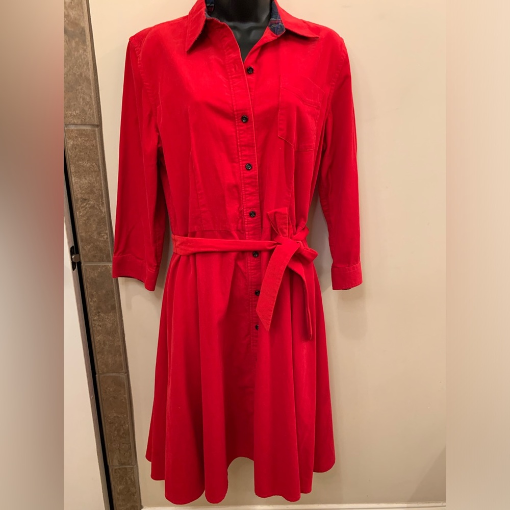 American Living red corduroy dress.  EUC.  Size 12.